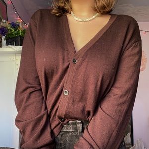 SOLD ON DEPOP UNIQLO Brown Cardigan